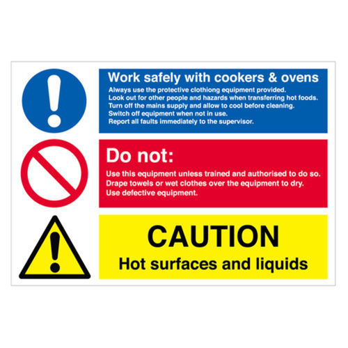 Work Safely With Cookers Sign (60076V)